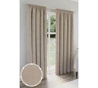 Enhanced Living Dallas Natural 100% Blackout, Thermal, Linen Look Pair of Pencil Pleat Curtains | Size: 117 cm width x 137 cm drop Enhanced Living Natural 117 cm width x 137 cm drop