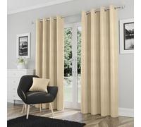Goodwood Cream Thermal Blockout Eyelet Curtains - 46 x 54 inch (117 x 137cm) - Energy Saving & Noise Reducing Curtains for Living Room & Bedroom