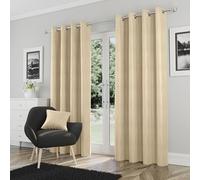 Enhanced Living Goodwood Eyelet Cream Curtains for Bedroom with Subtle Wave Pattern - 90x90 inch (229x229 cm) - Noise Reducing Thermal Curtains for Bedroom - 2 x Curtain Panels