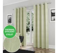 Enhanced Living Goodwood Green Thermal Blockout Eyelet Curtains - 46 x 72 inch (117 x 183cm) - Energy Saving & Noise Reducing Curtains for Living Room & Bedroom
