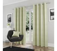 Enhanced Living Goodwood Green Thermal, Energy Saving, Dimout Eyelet Curtains With Wave Pattern (Pair) - 90 X 72 Inch (229X183Cm)