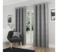 Enhanced Living Goodwood Silver Thermal Blockout Eyelet Curtains - 46 x 72 inch (117 x 183cm) - Energy Saving & Noise Reducing Curtains for Living Room & Bedroom