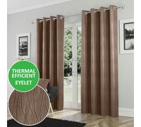 Enhanced Living Goodwood Eyelet Bronze Curtains for Bedroom with Subtle Wave Pattern - 66x72 inch (168x183 cm) - Noise Reducing Thermal Curtains for Bedroom - 2 x Curtain Panels