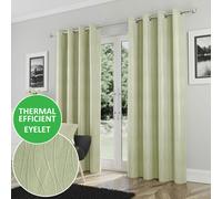 Enhanced Living Goodwood Silver Thermal Blockout Eyelet Curtains 229x183cm Green