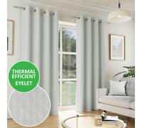 Enhanced Living Grey Geometric Velvet Embossed Thermal Room Darkening Curtains for Bedroom & Living Room - 90" (229cm) Width x 72" (183cm) Drop