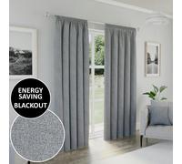 Enhanced Living Dallas Grey 100% Blackout Readymade Curtains 117x183cm Grey