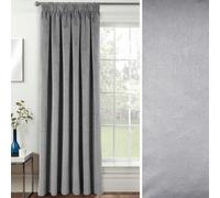 Enhanced Living Grey Velvet, Supersoft, 100% Blackout, Thermal (Single) Door Curtain With Tape Top - 66 X 84 Inch (168X214Cm)