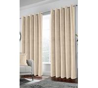 Enhanced Living Hampton Premium Velvet Cream Blackout Curtains for Bedroom - 66x54 inch (168x137 cm) Supersoft Eyelet Curtains for Living Room - 2 x Curtain Panels