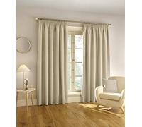 Enhanced Living Harvard Natural Linen 100% Blackout Thermal Tape Top Curtains - 46 x 90 inch (117 x 229cm) - Energy Saving & Noise Reducing Curtains for Living Room & Bedroom