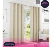 Enhanced Living Knightsbridge 100% Blackout Chenille Thermal Eyelet Curtains for Living Room/Bedroom - Cream - 66" (168cm) Width x 90" (229cm) Drop