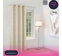 Enhanced Living Knightsbridge Blackout Chenille Eyelet Curtains 168x214cm Cream