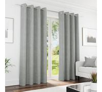 Enhanced Living Knightsbridge 100% Blackout, Thermal Grey Curtains With Eyelet Header (Pair) - 66X54 Inch (168X137Cm)