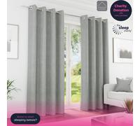 Enhanced Living Knightsbridge Blackout Chenille Eyelet Curtains 229x274cm Grey
