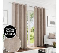 Enhanced Living Knightsbridge 100% Blackout, Thermal Sand Curtains With Eyelet Header (Pair) - 46X72 Inch (117X183Cm)