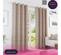 Enhanced Living Knightsbridge Blackout Chenille Eyelet Curtains 168x183cm Beige