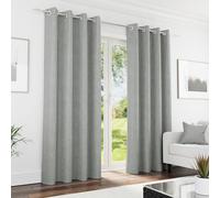 Enhanced Living Knightsbridge 100% Blackout, Thermal Grey Curtains With Eyelet Header (Pair) - 46X54 Inch (117X137Cm)