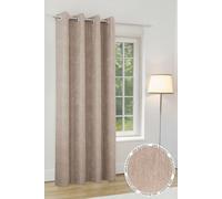 Enhanced Living Knightsbridge' Sand 100% Blackout, Thermal, Chenille Single Door Curtain with Eyelet Header | Size: 168 cm width x 214 cm drop Enhanced Living Light Sand 168 cm width x 214 cm drop