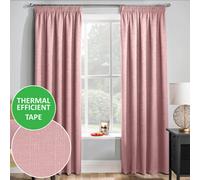 Enhanced Living Matrix Blush Pink 66 X 54 Inch (168X137Cm) Tape Top Thermal Noise Reducing Dim Out Curtains (Pair)