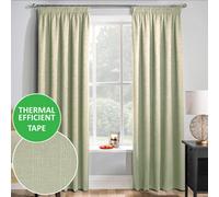 Enhanced Living Matrix Green 46 X 90 Inch (117X229Cm) Tape Top Thermal Noise Reducing Dim Out Curtains (Pair)