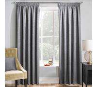 Enhanced Living Curtains Tyrone Matrix – Grey Silver – 117x137 cm – Pencil Pleat, Thermal