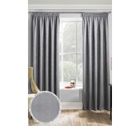 Enhanced Living 'Matrix' Grey - Tape Top Thermal Noise Reducing Dim Out Curtains - Pair | Size: 229 cm width x 137 cm drop Enhanced Living Grey 229 cm width x 137 cm drop