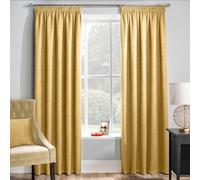 Enhanced Living Matrix Ochre 66 x 72 inch (168x183cm) Tape Top Thermal Noise reducing Dim Out Curtains for Bedroom and Living room