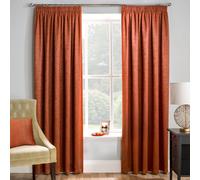 Enhanced Living Orange Plain Thermal Room Darkening Energy Saving Tape Top Curtains For Living Rooms & Bedrooms - 46" (117cm) Width x 54" (137cm) Drop