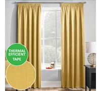 Enhanced Living Matrix Ochre Thermal Blockout Tape Top Curtain 168x137cm Yellow