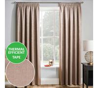 Enhanced Living Matrix Latte Thermal Blockout Tape Top Curtain 117x229cm Beige