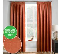 Enhanced Living Matrix Orange Thermal Blockout Tape Top Curtain 229x229cm Orange