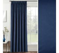 Enhanced Living Velvet Navy Thermal 100% Blackout Door Curtain Panel with Tape Top - 66 x 84 Inch (168 x 214cm) - Supersoft Energy Saving & Noise Reducing Curtain for Living Room & Bedroom.