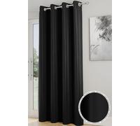 Enhanced Living 'Nightfall' Black Plain Supersoft Thermal Blockout Single Eyelet Door Curtain | Size: 168 cm width x 214 cm drop Enhanced Living Black 168 cm width x 214 cm drop