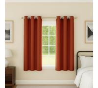 Enhanced Living Nightfall Eyelet Blackout Curtains - Thermal Orange Curtains for Bedroom - 46x54 inch (117x137 cm) - 230gsm, Supersoft, Energy Saving & Noise Reducing - 2 x Curtain Panels