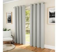 Enhanced Living Nightfall Grey Plain Supersoft Thermal Room Darkening Curtains With Eyelet Top - Pair - 66 X 90 Inch (168X229Cm)