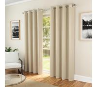 Enhanced Living Plain Supersoft Thermal Blockout Eyelet Curtains - Beige beige 46x72