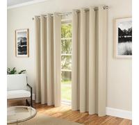 Enhanced Living Nightfall Eyelet Curtains - Thermal Natural Curtains for Bedroom - 66x72 inch (168x183 cm) - 230gsm, Supersoft, Energy Saving & Noise Reducing - 2 x Curtain Panels