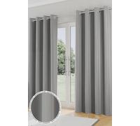 Enhanced Living 'Nightfall' Grey Plain Supersoft Thermal Blockout Eyelet Curtains | Size: 229 cm width x 229 cm drop Enhanced Living Grey 229 cm width x 229 cm drop