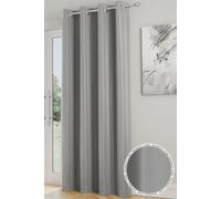 Enhanced Living 'Nightfall' Grey Plain Supersoft Thermal Blockout Single Eyelet Door Curtain | Size: 168 cm width x 214 cm drop Enhanced Living Grey 168 cm width x 214 cm drop
