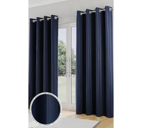 Enhanced Living 'Nightfall' Navy Plain Supersoft Thermal Blockout Eyelet Curtains | Size: 168 cm width x 183 cm drop Enhanced Living Navy 168 cm width x 183 cm drop