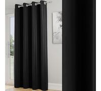 Enhanced Living Nightfall Plain Supersoft Black Thermal Blockout Single Eyelet Door Curtain - 66 x 84 inch (168 x 214cm) - Energy Saving & Noise Reducing Door Curtain for Living Room & Bedroom
