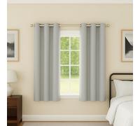 Enhanced Living Nightfall Plain Supersoft Grey Thermal Blockout Eyelet Curtains - 66 x 54 inch (168 x 137cm) - Energy Saving & Noise Reducing Curtains for Bedroom & Living Room
