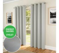 Enhanced Living Nightfall Plain Supersoft Grey Thermal Blockout Eyelet Curtains (Pair) - 46 X 54 Inch (117 X 137Cm)