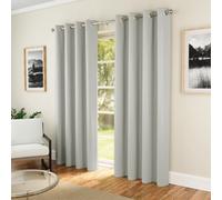 Enhanced Living Nightfall Plain Supersoft Grey Thermal Blockout Eyelet Curtains (Pair) - 46 X 72 Inch (117 X 183Cm)
