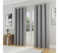 Enhanced Living Nightfall Plain Supersoft Grey Thermal Blockout Eyelet Curtains (Pair) - 66 X 54 Inch (168 X 137Cm)