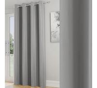 Enhanced Living Nightfall Grey Plain Supersoft Thermal Room Darkening Door Curtain Panel With Eyelet Top - Single - 66 X 84 Inch (168X214Cm)