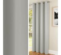 Enhanced Living Nightfall Plain Supersoft Thermal Room Darkening Eyelet Single Door Curtain - Grey - 66" (168cm) Width x 84" (214cm) Drop