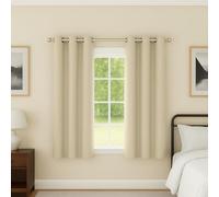 Enhanced Living Nightfall Plain Supersoft Natural Thermal Blockout Eyelet Curtains - 66 x 54 inch (168 x 137cm) - Energy Saving & Noise Reducing Curtains for Bedroom & Living Room