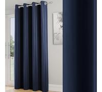 Enhanced Living Nightfall Navy Plain Supersoft Thermal Room Darkening Door Curtain Panel With Eyelet Top - Single - 66 X 84 Inch (168X214Cm)