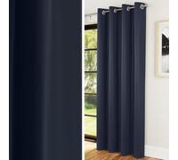 Enhanced Living Nightfall Plain Supersoft Navy Thermal Blockout Single Eyelet Door Curtain - 66 x 84 inch (168 x 214cm) - Energy Saving & Noise Reducing Door Curtain for Living Room & Bedroom