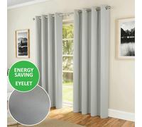 Enhanced Living Nightfall Eyelet Curtains - Thermal Grey Curtains for Bedroom - 46x54 inch (117x137 cm) - 230gsm, Supersoft, Energy Saving & Noise Reducing - 2 x Curtain Panels